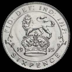 1915 George V Silver Sixpence Reverse