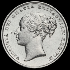 1845 Queen Victoria Young Head Silver Shilling Obverse