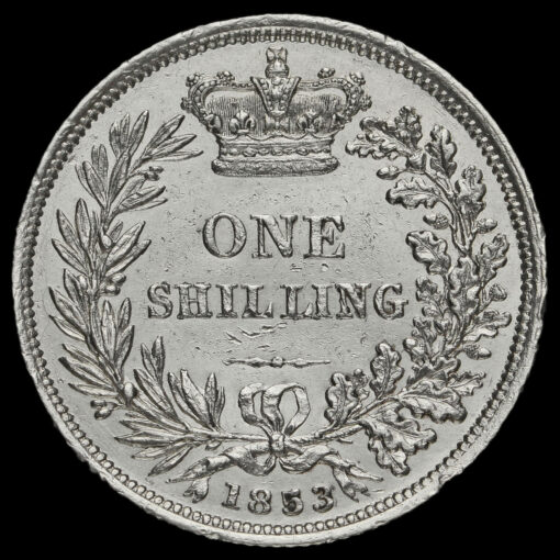1853 Queen Victoria Young Head Silver Shilling Reverse