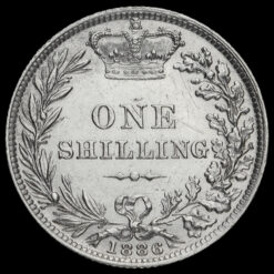 1886 Queen Victoria Young Head Silver Shilling Reverse