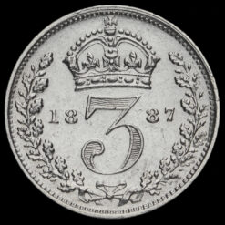 1887 Queen Victoria Jubilee Head Silver Threepence Reverse