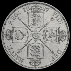 1887 Queen Victoria Jubilee Head Silver Florin Reverse