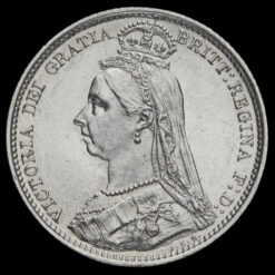 1887 Queen Victoria Jubilee Head Silver Wreath Sixpence Obverse