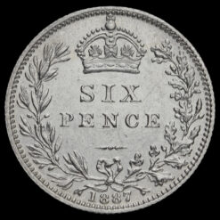 1887 Queen Victoria Jubilee Head Silver Wreath Sixpence Reverse