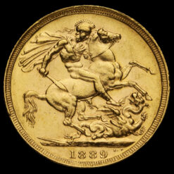1889 Queen Victoria Jubilee Head Gold Full Sovereign Reverse