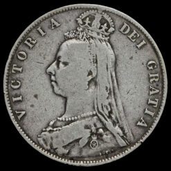 1890 Queen Victoria Jubilee Head Silver Half Crown Obverse