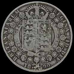 1890 Queen Victoria Jubilee Head Silver Half Crown Reverse