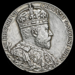 1902 Edward VII Coronation Official Silver Medal Obverse