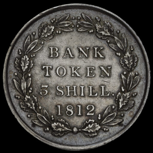 1812 George III Silver Three Shilling Bank Token Reverse