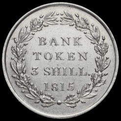 1815 George III Silver Three Shilling Bank Token Reverse