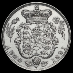 1821 George IV Milled Silver Shilling Reverse