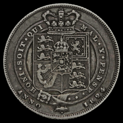 1824 George IV Milled Silver Shilling Reverse
