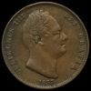 1837 William IV Milled Copper Halfpenny Obverse