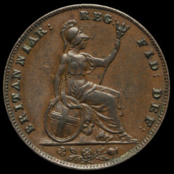 1857 Queen Victoria Young Head Copper Farthing Reverse