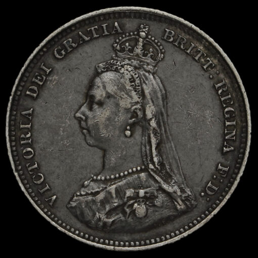 1887 Queen Victoria Jubilee Head Silver Shilling Obverse