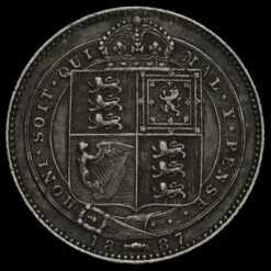 1887 Queen Victoria Jubilee Head Silver Shilling Reverse