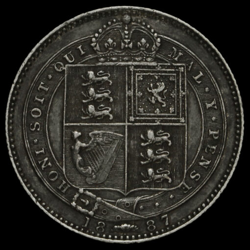 1887 Queen Victoria Jubilee Head Silver Shilling Reverse