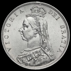 1888 Queen Victoria Jubilee Head Silver Half Crown Obverse