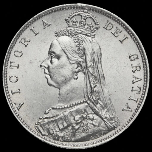 1888 Queen Victoria Jubilee Head Silver Half Crown Obverse