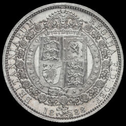 1888 Queen Victoria Jubilee Head Silver Half Crown Reverse