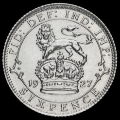 1927 George V Silver Sixpence Reverse