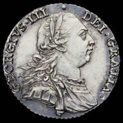 1787 George III Early Milled Silver Shilling Obverse
