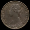 1865 Queen Victoria Bun Head Farthing Obverse