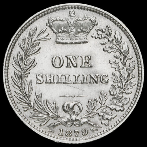 1879 Queen Victoria Young Head Silver Shilling Reverse