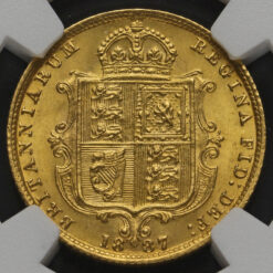 1887 Queen Victoria Jubilee Head Gold Half Sovereign MS 64 Reverse