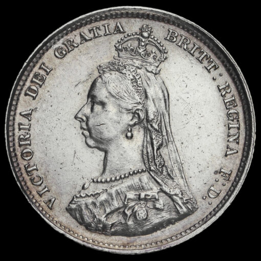 1887 Queen Victoria Jubilee Head Silver Shilling Obverse