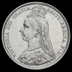 1890 Queen Victoria Jubilee Head Silver Sixpence Obverse