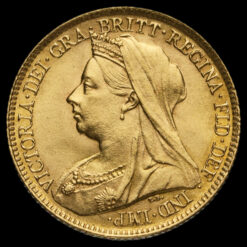 1898 Queen Victoria Veiled Head Gold Half Sovereign Obverse