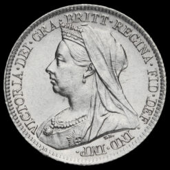 1899 Queen Victoria Veiled Head Silver Sixpence Obverse