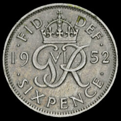 1952 George VI Sixpence Reverse