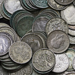 500 Grams of Circulated Pre 1947 British .500 Silver Threepences