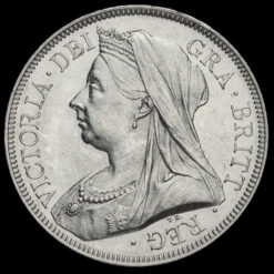 1893 Queen Victoria Veiled Head Silver Half Crown Obverse