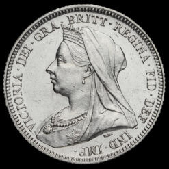 1893 Queen Victoria Veiled Head Silver Shilling Obverse
