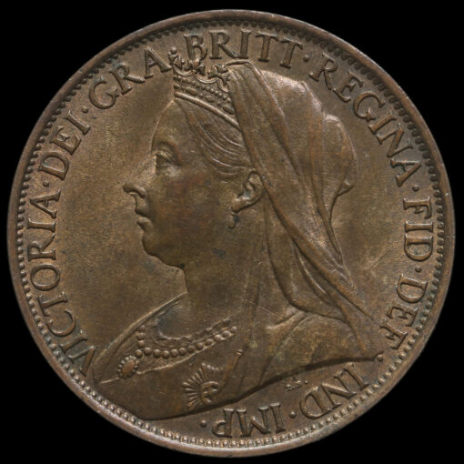 1898 Queen Victoria Veiled Head Penny Obverse