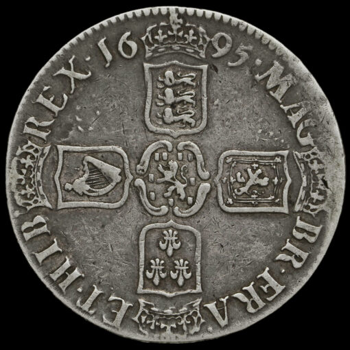 1695 William III Early Milled Silver Octavo Crown Reverse