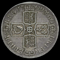 1709 Queen Anne Early Milled Silver Octavo Half Crown Reverse
