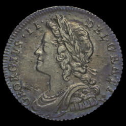 1728 George II Early Milled Silver Sixpence Obverse