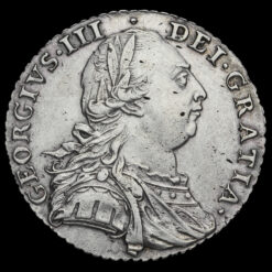 1787 George III Early Milled Silver Shilling Obverse