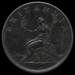 1806 George III Early Milled Copper Halfpenny Reverse