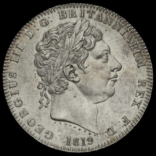 1819 George III Milled Silver LIX Crown Obverse