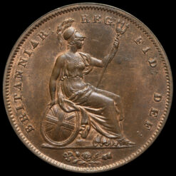 1847 Queen Victoria Young Head Copper Penny Reverse