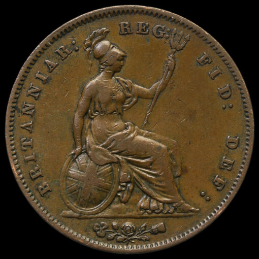 1849 Queen Victoria Young Head Copper Penny Reverse