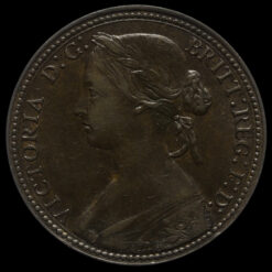 1860 Queen Victoria Bun Head Penny Obverse