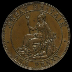 1860 Queen Victoria Copper Pattern Penny Reverse