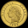 1860 Queen Victoria Gilt Copper Pattern Penny by Joseph Moore, F851 Obverse