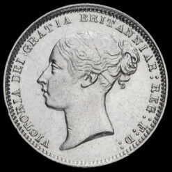 1872 Queen Victoria Young Head Silver Sixpence Obverse